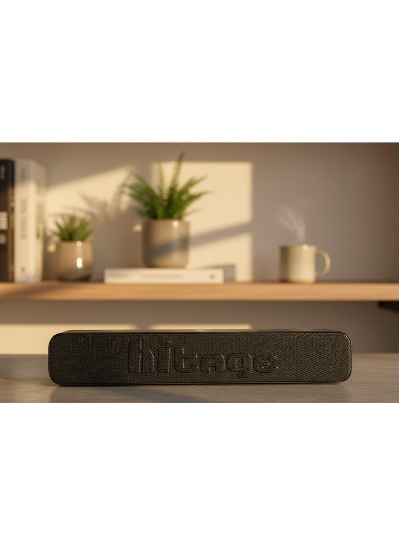 Hitage High-Performance Bluetooth Home TV Soundbar Speaker - Portable Wireless Home Theater System with Deep Bass, 10-Hour Playtime, and USB/TF Card Support - Black Edition (Indoor/Outdoor) - Image 2